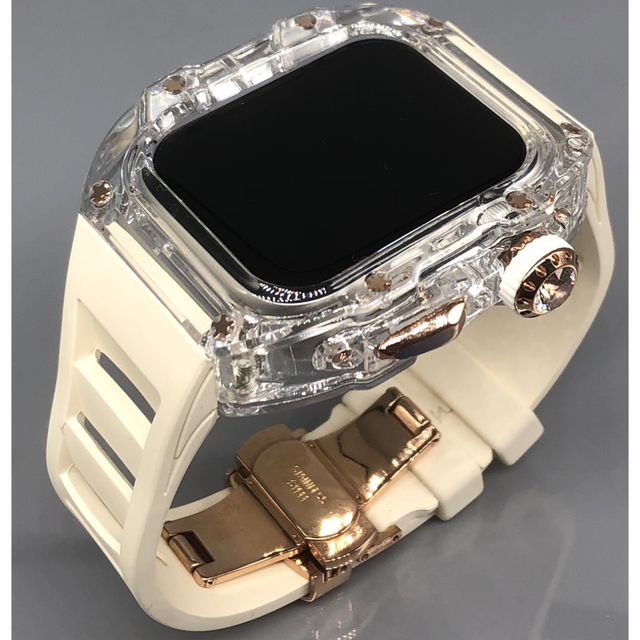 hクリア★アップルウォッチバンド ラバーベルト カバー　Apple Watch