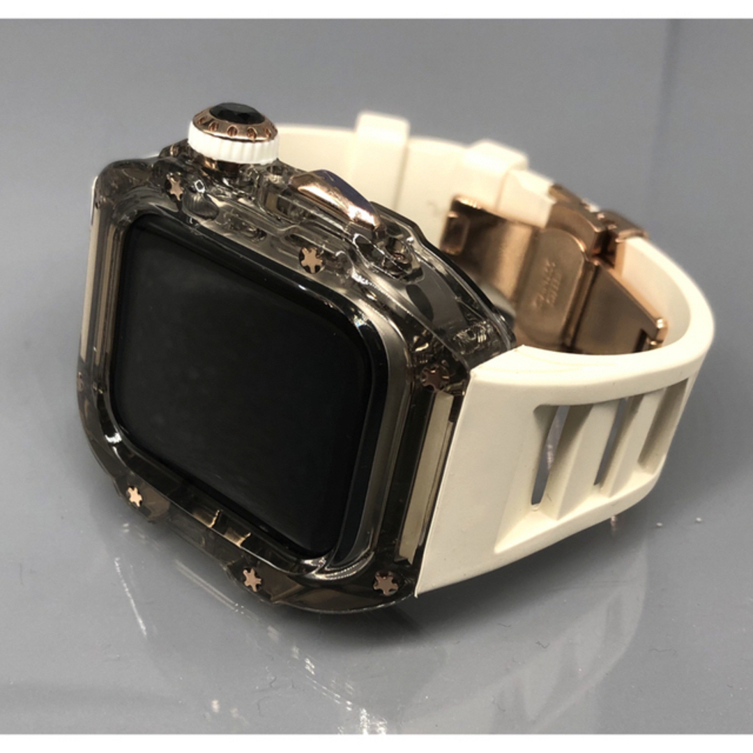 hクリア★アップルウォッチ　ラバーベルト カバー　Apple Watchバンド