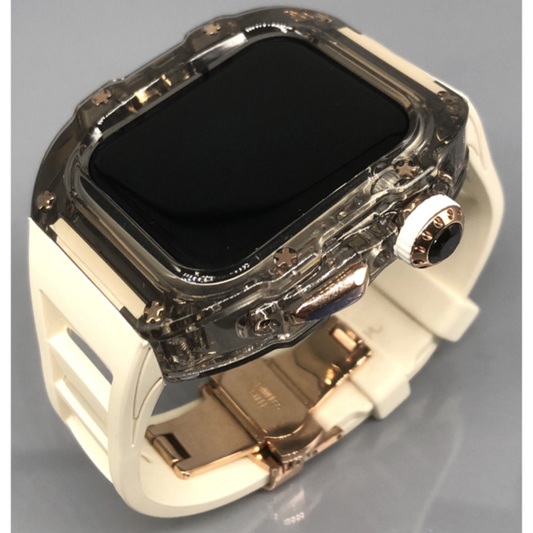 hクリア★アップルウォッチ　ラバーベルト カバー　Apple Watchバンド