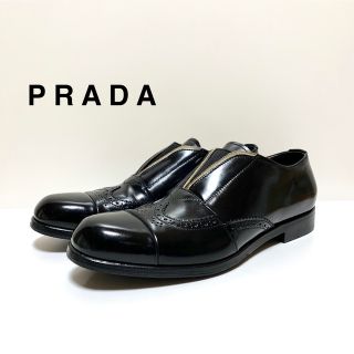 プラダ(PRADA)の☆プラダ ウイングチップ レザー 切替 スリッポン シューズ イタリア製 革靴(ドレス/ビジネス)