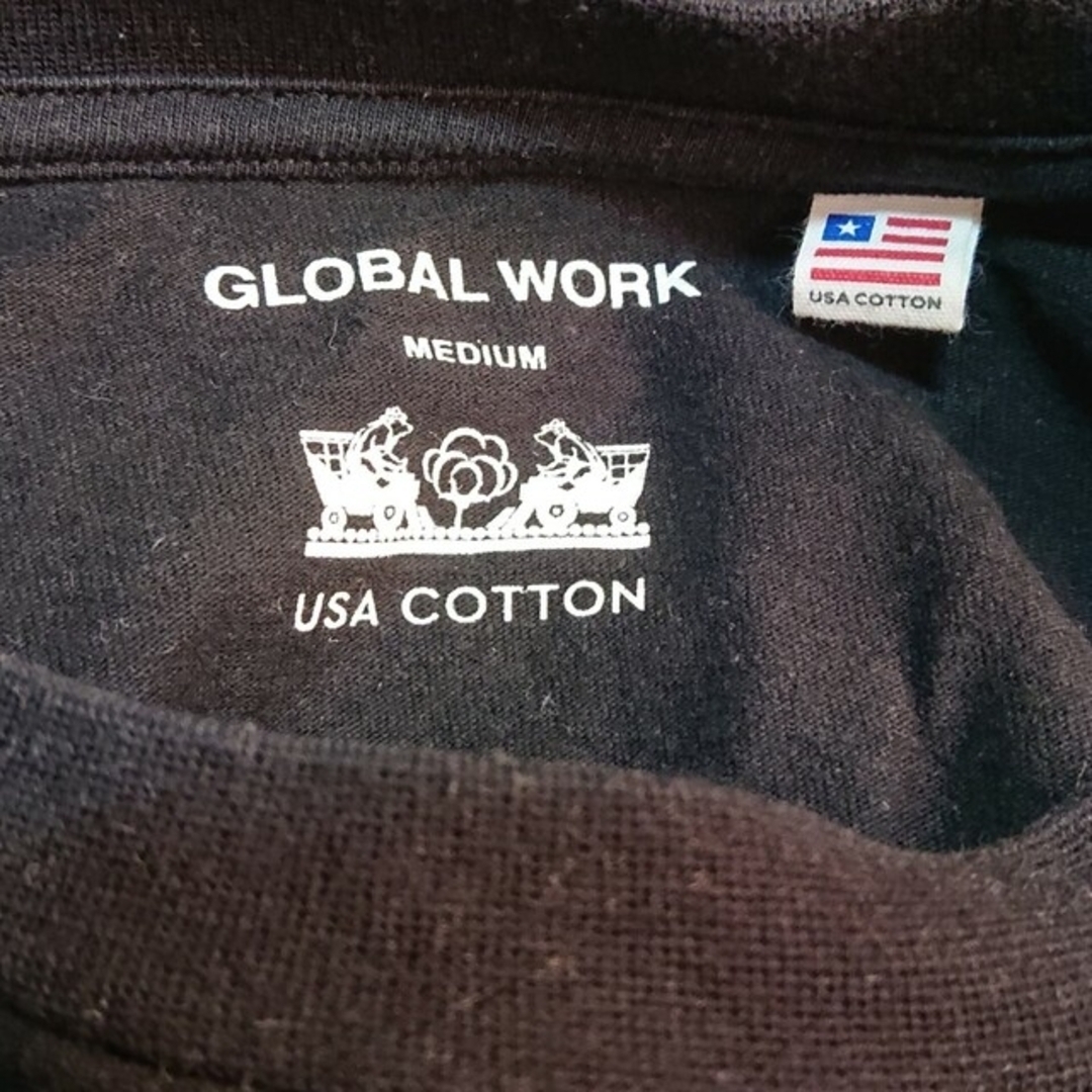 GLOBAL WORK(グローバルワーク)の美品 グローバルワーク USAコットン黒 Mサイズ  Tシャツ チュニック レディースのトップス(Tシャツ(半袖/袖なし))の商品写真