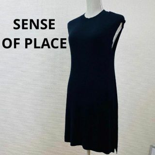 センスオブプレイスバイアーバンリサーチ(SENSE OF PLACE by URBAN RESEARCH)のSENSE OF PLACE 　レディース　ノースリーブ　ブラック　ワンピース(ひざ丈ワンピース)