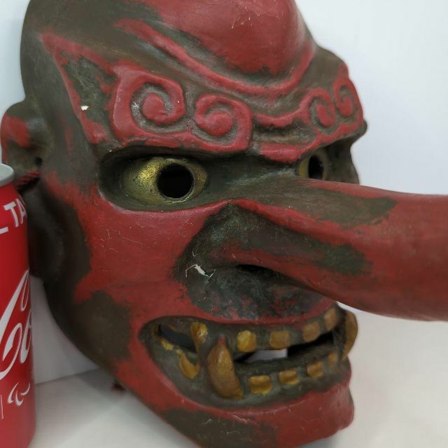 天狗/テング/能面/マスク/手塗り/壁掛け/魔除け/オブジェ/置物