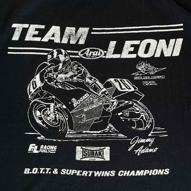 レア 70s USA製 レーシングプリント　Tシャツ　バイカー　バイク　黒