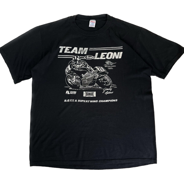 Harley Davidson(ハーレーダビッドソン)のレア 70s USA製 レーシングプリント　Tシャツ　バイカー　バイク　黒 メンズのトップス(Tシャツ/カットソー(半袖/袖なし))の商品写真