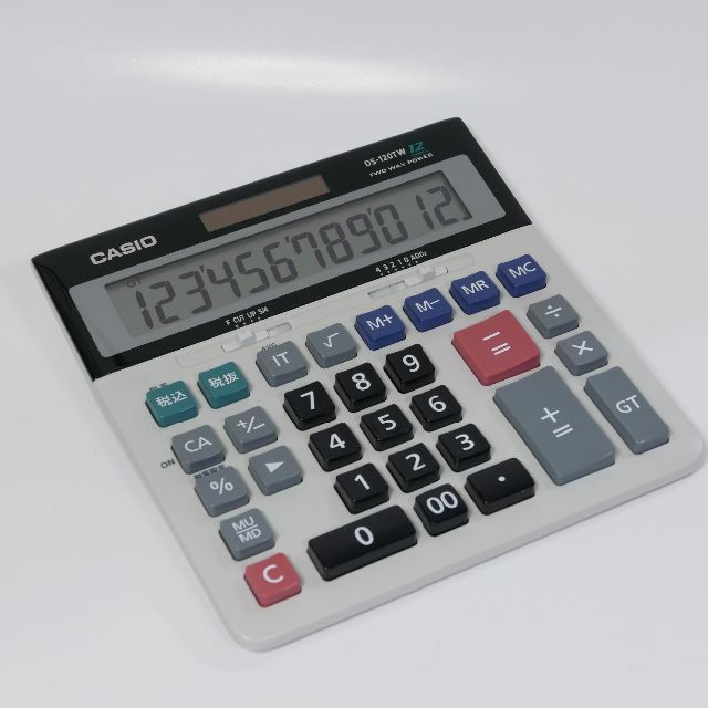 CASIO(カシオ)のCASIO DS-120TW 加算器方式 12桁電卓 インテリア/住まい/日用品のオフィス用品(OA機器)の商品写真