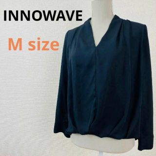 イノウェーブ(innowave)のINNOWAVE　イノウェーブ　レディース　M　黒　ブラウス　シアー　オフィカジ(シャツ/ブラウス(長袖/七分))