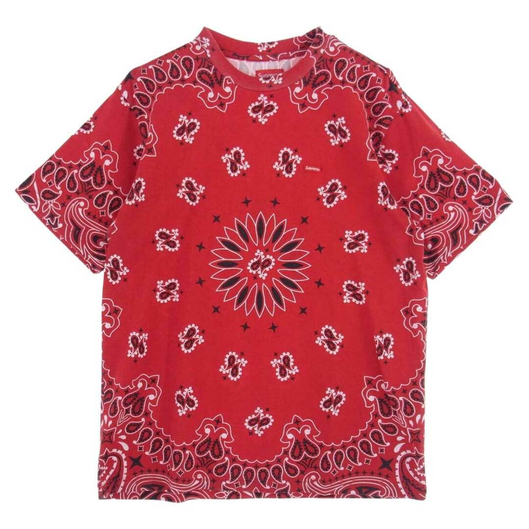 Supreme シュプリーム Ｔシャツ 21SS Small Box Tee Red Bandana スモール ボックス バンダナ 半袖 Tシャツ レッド系 S【新古品】【未使用】