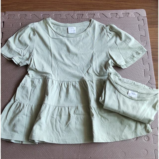 ZARA(ザラ)の2着! ZARA 134 9 Tシャツ チュニック 双子 送料込み キッズ/ベビー/マタニティのキッズ服女の子用(90cm~)(Tシャツ/カットソー)の商品写真