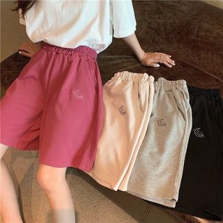 ハーフパンツ ウエストゴム ルームウェア  レディース パンツ ジム ヨガ (ショートパンツ)