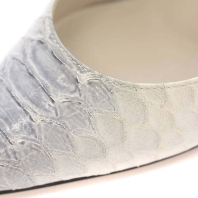 GINZA Kanematsu(ギンザカネマツ)の銀座かねまつ パンプス ピンヒール ポインテッドトゥ パイソン 21.5cm 白 レディースの靴/シューズ(ハイヒール/パンプス)の商品写真