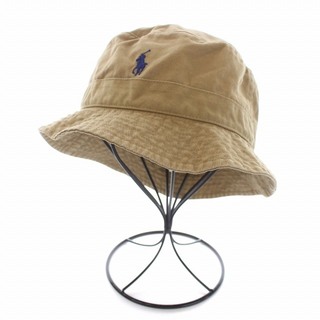 ポロラルフローレン(POLO RALPH LAUREN)のポロ ラルフローレン バケットハット  帽子 ロゴ刺繍 X/XL ベージュ 紺(その他)