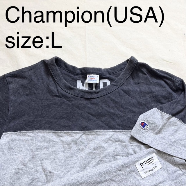 Champion(チャンピオン)のChampion(USA)コットンボーダーポケットTシャツ メンズのトップス(Tシャツ/カットソー(半袖/袖なし))の商品写真