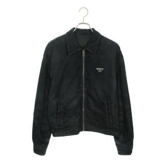 プラダ(PRADA)のプラダ  22SS  SGB999 S221 三角プレートベルベットジップアップブルゾン メンズ M(ブルゾン)