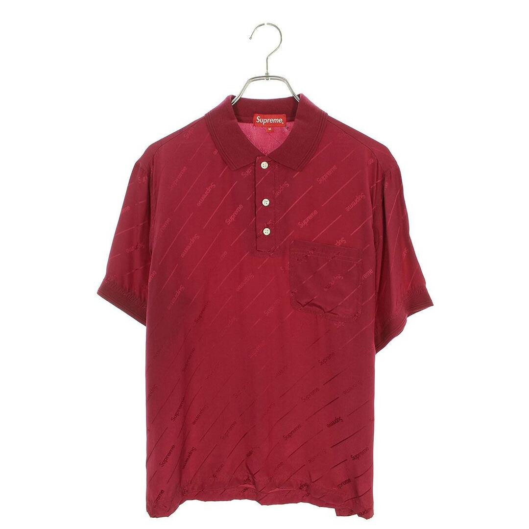 トップス シュプリーム 18SS Jacquard Logo Silk Polo ジャガードロゴ