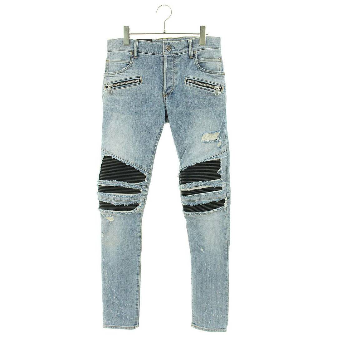 BALMAIN - バルマン 5419Z250 蛇腹バイカーデニムパンツ メンズ 29