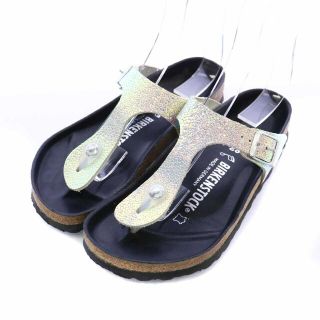 ビルケンシュトック(BIRKENSTOCK)のBIRKENSTOCK ギゼ サンダル 23.0 シルバー色 オーロラカラー(サンダル)