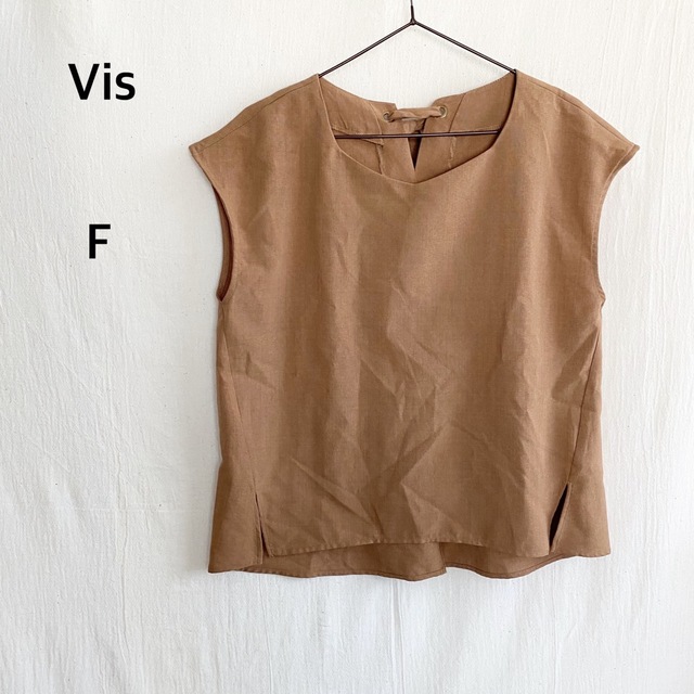 ViS(ヴィス)のVis ビス　ノースリーブ　トップス　フリーサイズ レディースのトップス(カットソー(半袖/袖なし))の商品写真