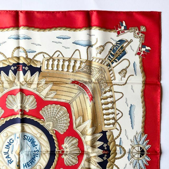 Hermes - HERMES エルメス カレスカーフ 90cm RAILING 船の手摺の