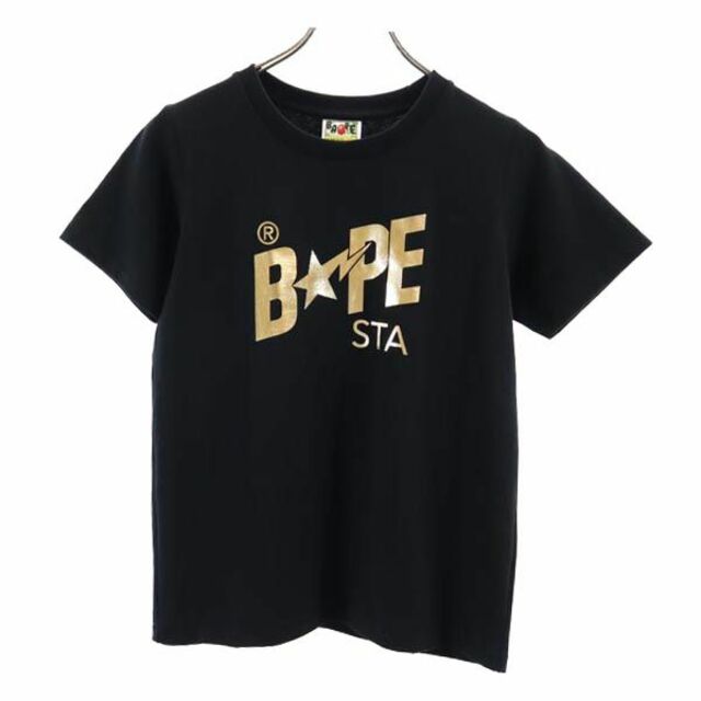 【BATHING APE】ベイシングエイプ  レディース Tシャツ 黒 人気