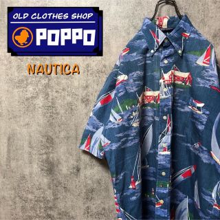 ノーティカ(NAUTICA)のノーティカ☆マカオ製セーリングヨット柄半袖総柄シャツ 90s(シャツ)