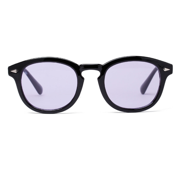 サングラス 黒縁 UVカット カラーサングラス 韓国 メンズ レディース 紫の通販 by ????｜ラクマ