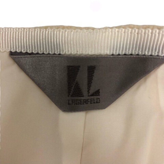 Karl Lagerfeld(カールラガーフェルド)のカールラガーフェルド タイトスカート ラメ糸  ひざ丈 無地 36 アイボリー レディースのスカート(その他)の商品写真