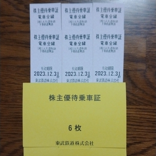 東武鉄道　株主優待　乗車券　6枚(鉄道乗車券)