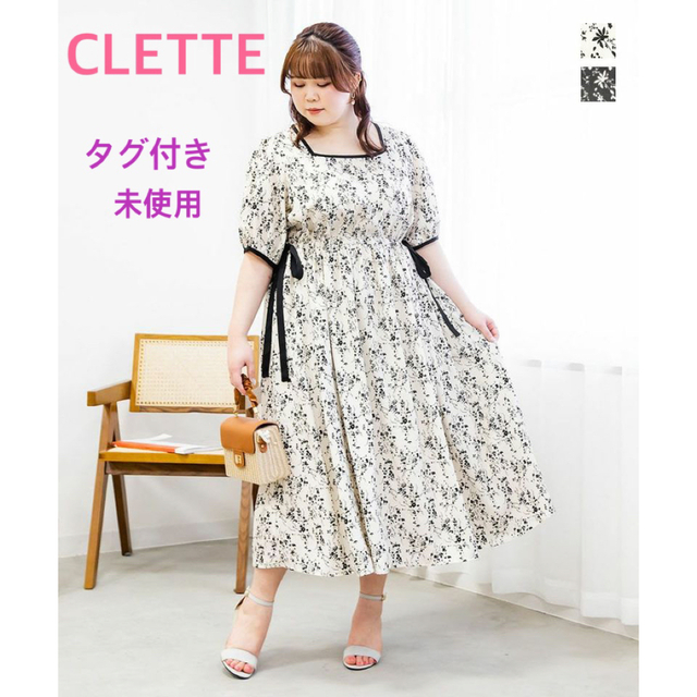 cletteオリジナル★サイドリボン花柄ワンピース