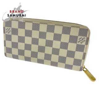 ルイヴィトン(LOUIS VUITTON)の美品 LOUIS VUITTON ルイヴィトン ダミエ アズール ジッピーウォレット ホワイト 白 ブラック 黒 PVC N60019 長財布 ラウンドファスナー ラウンドジップ レディース 400912 【中古】(財布)