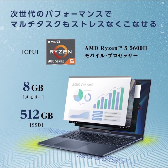 ASUS(エイスース)の新品未開封 ASUS ノートPC Vivobook M1603QA-MB014W スマホ/家電/カメラのPC/タブレット(ノートPC)の商品写真