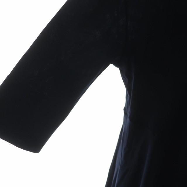Jil Sander(ジルサンダー)のジルサンダー メッシュデザインフレアワンピース 五分袖 ロング 34 紺 レディースのワンピース(ロングワンピース/マキシワンピース)の商品写真