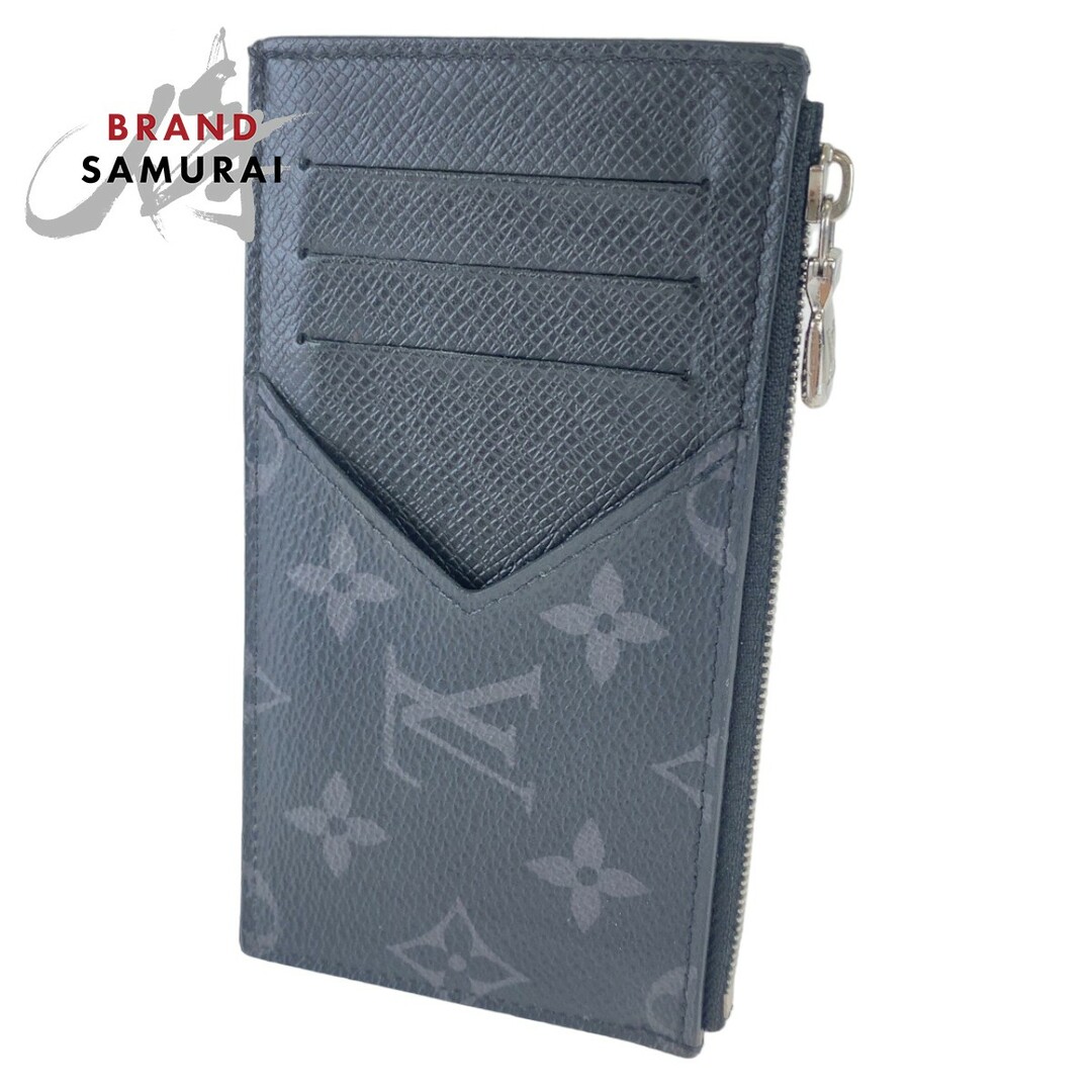 美品 LOUIS VUITTON ルイヴィトン タイガラマ コインカード ホルダー ブラック 黒 シルバー金具 PVC M30271 コインケース コンパクトウォレット メンズ 401283