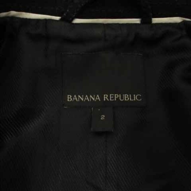 Banana Republic(バナナリパブリック)のバナナリパブリック コート トレンチ ショート丈 ベルト ウール混 黒 2 レディースのジャケット/アウター(トレンチコート)の商品写真