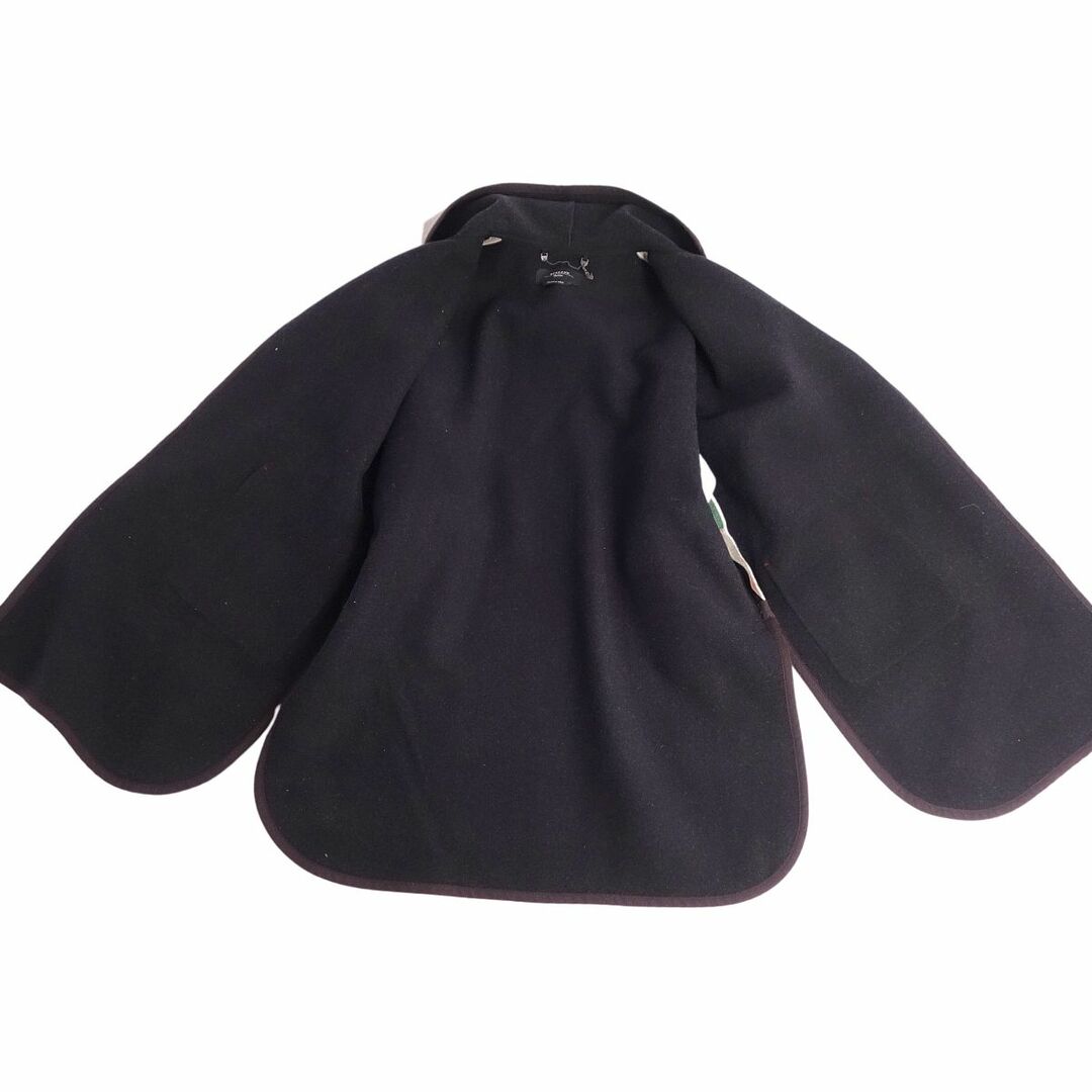 極美品 マックスマーラ Max Mara WEEKEND コート ガウンコート オーバーサイズ ボタンレス ボーダー柄 フーディー ウール アウター レディース JI38 USA4 FB36(S相当) マルチカラー