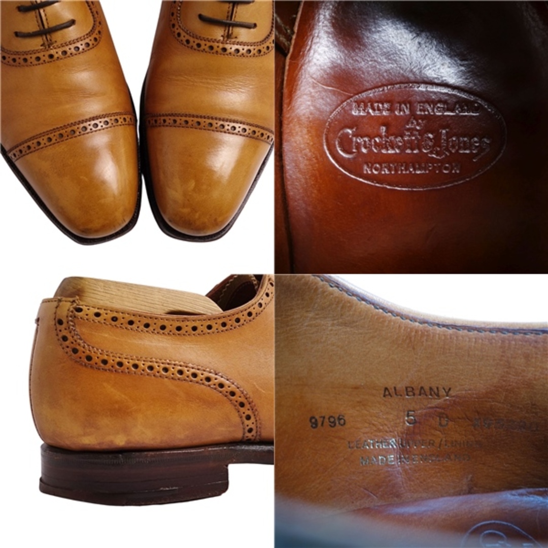 Crockett&Jones(クロケットアンドジョーンズ)のクロケット&ジョーンズ Crockett&Jones レザーシューズ オックスフォードシューズ ALBANY アルバニー 9796 カーフレザー 革靴 メンズ 5D(23.5cm相当) ブラウン メンズの靴/シューズ(ドレス/ビジネス)の商品写真