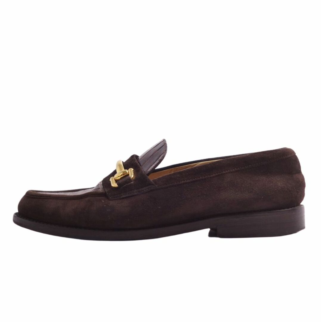 Vintage グッチ GUCCI ローファー クロコ型押し ホースビット スウェード シューズ 靴 レディース 36C(23cm相当) ブラウン