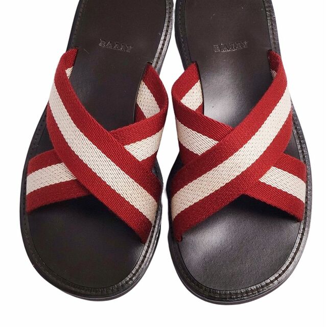 Bally - 美品 バリー BALLY サンダル キャンバス ストライプ シューズ