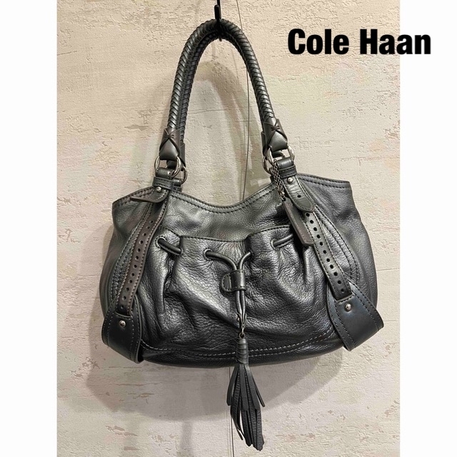 美品　Cole Haan  シルバー　トートバッグ