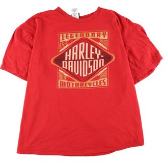 ハーレーダビッドソン(Harley Davidson)の古着 ハーレーダビッドソン Harley-Davidson 両面プリント モーターサイクル バイクTシャツ メンズXXL /eaa342726(Tシャツ/カットソー(半袖/袖なし))