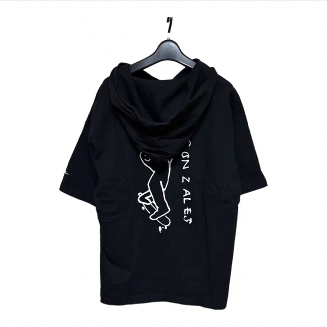 Mark Gonzales マークゴンザレス Tシャツパーカ 半袖パーカ 半袖カットソーの通販 by sato 希少デザイン!マークゴンザレスビッグプリントカットソーパーカーブラックゆったり