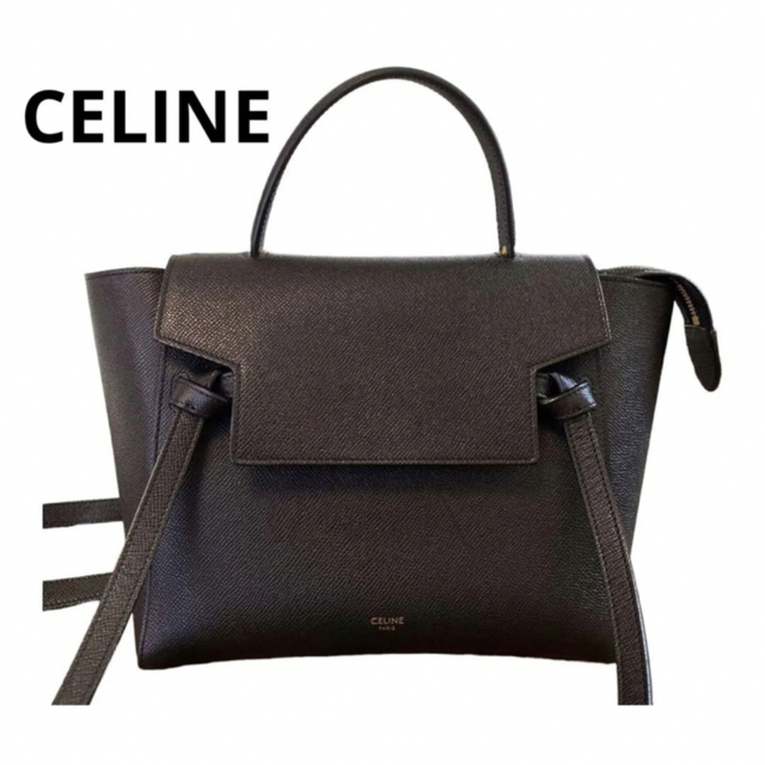 セリーヌ　CELINE マイクロ ベルトバッグ　ブラック　美品