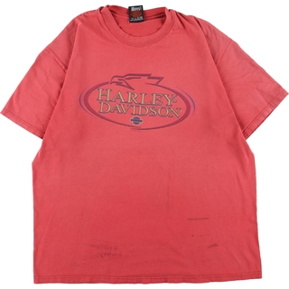 ハーレーダビッドソン(Harley Davidson)の古着 ヘインズ Hanes Harley-Davidson ハーレーダビッドソン 両面プリント モーターサイクル バイクTシャツ USA製 メンズXL /eaa342737(Tシャツ/カットソー(半袖/袖なし))