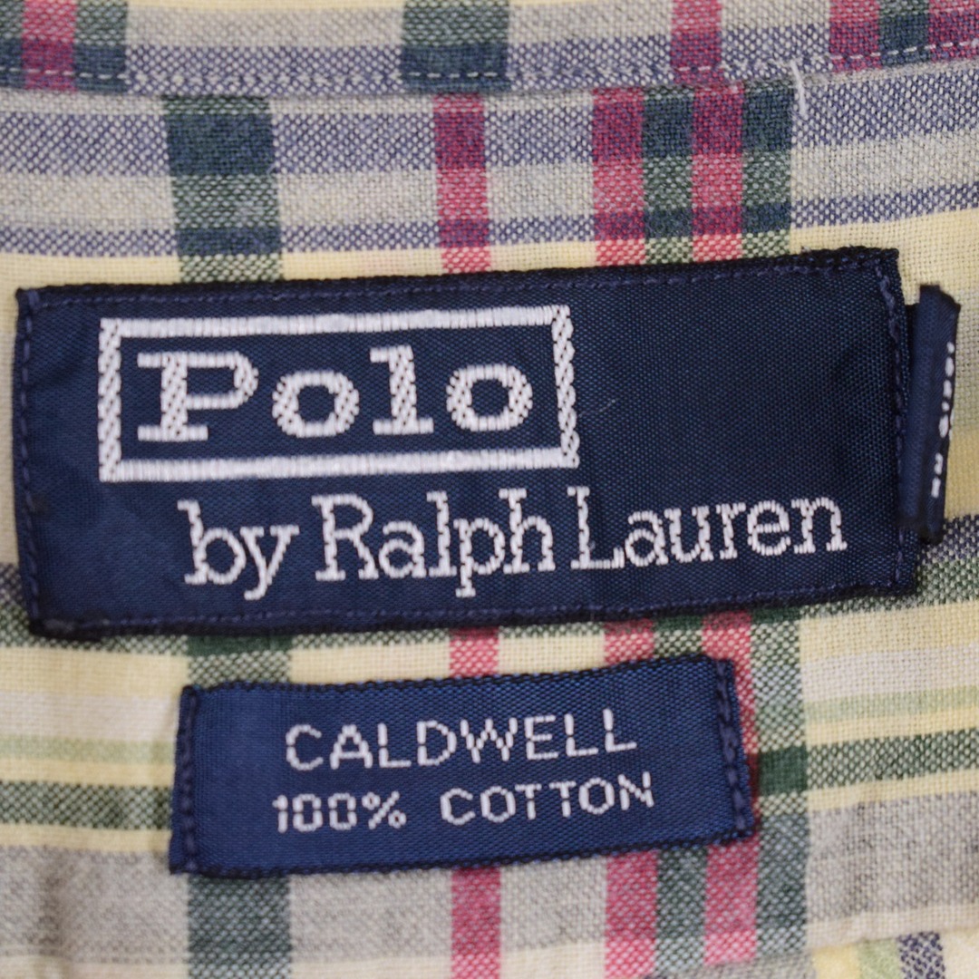 Ralph Lauren(ラルフローレン)の古着 90年代 ラルフローレン Ralph Lauren POLO by Ralph Lauren CALDWELL チェック柄 半袖 オープンカラー コットンシャツ メンズXL ヴィンテージ /eaa342492 メンズのトップス(シャツ)の商品写真