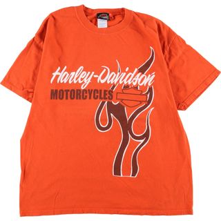 ハーレーダビッドソン(Harley Davidson)の古着 ハーレーダビッドソン Harley-Davidson モーターサイクル バイクTシャツ メンズXL /eaa339235(Tシャツ/カットソー(半袖/袖なし))