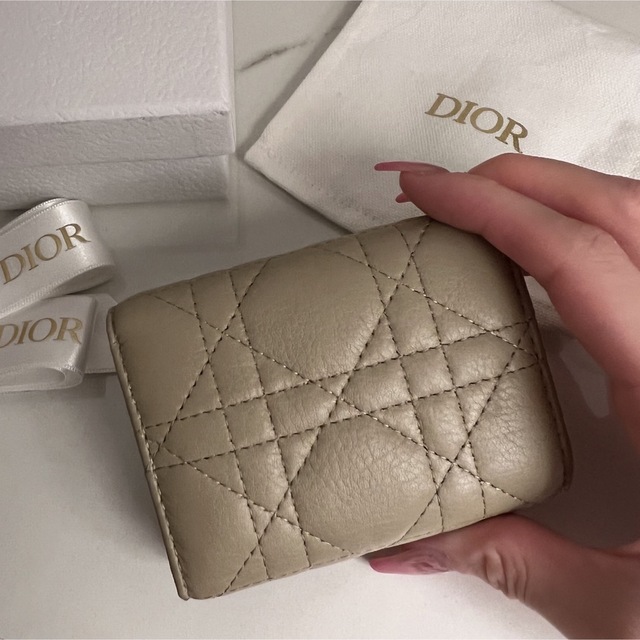 【箱付き】ディオール CARO キルティング 三つ折り コンパクト財布