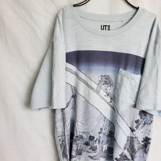 UT 葛飾北斎  ホクサイブルー ポケット付 Tシャツ   ユニクロ(Tシャツ/カットソー(半袖/袖なし))