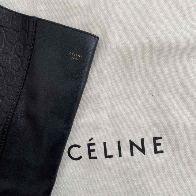 鑑定済!正規品✨CELINE セリーヌ レザー トートバッグ 型押し ブラック | フリマアプリ ラクマ