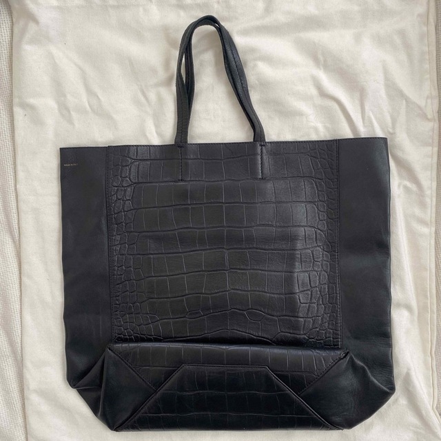鑑定済!正規品✨CELINE セリーヌ レザー トートバッグ 型押し ブラック