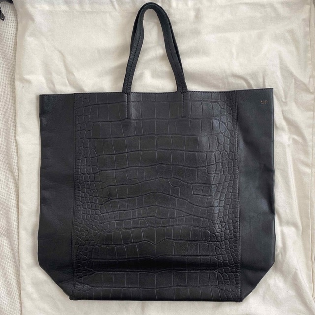 鑑定済!正規品✨CELINE セリーヌ レザー トートバッグ 型押し ブラック
